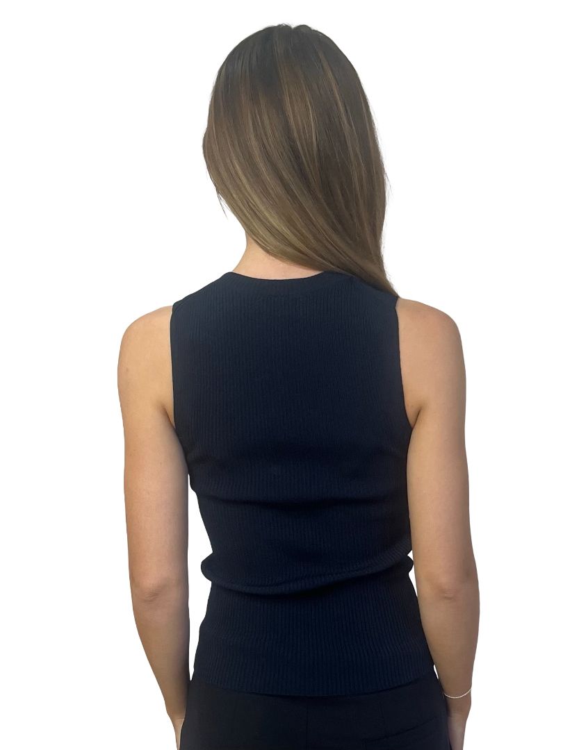 P. Johnson Navy Fine Knitwear Sleeveless Tank. Size: 0