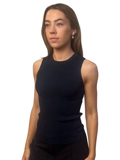 P. Johnson Navy Fine Knitwear Sleeveless Tank. Size: 0