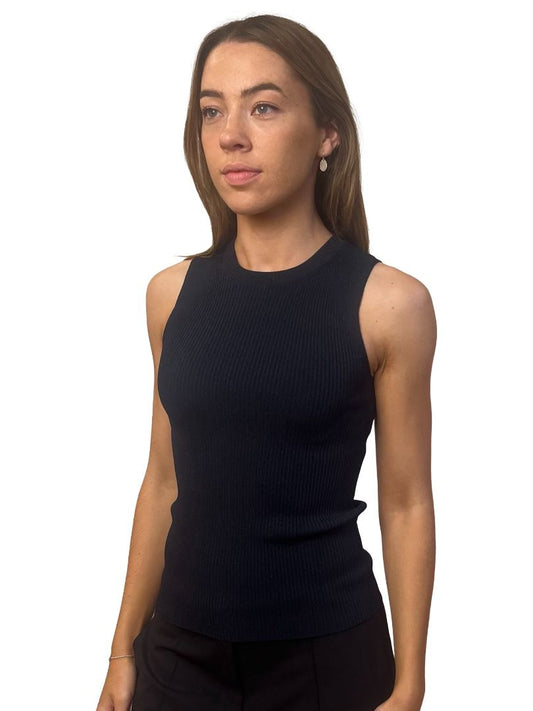 P. Johnson Navy Fine Knitwear Sleeveless Tank. Size: 0