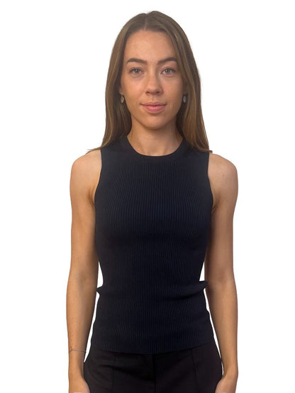 P. Johnson Navy Fine Knitwear Sleeveless Tank. Size: 0