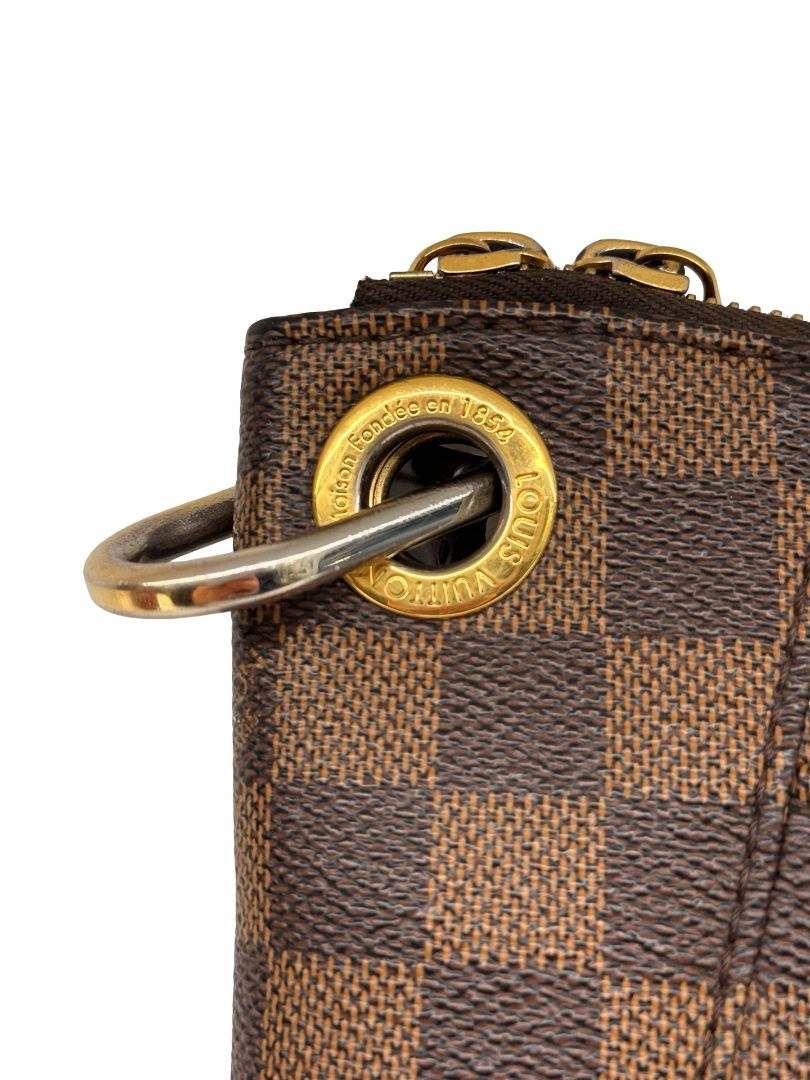 Louis Vuitton Brown Monogram 'South Bank Besace Damier Ebene' Crossbody Bag.