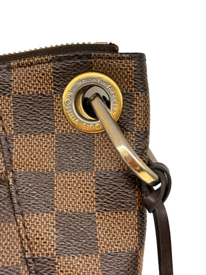 Louis Vuitton Brown Monogram 'South Bank Besace Damier Ebene' Crossbody Bag.