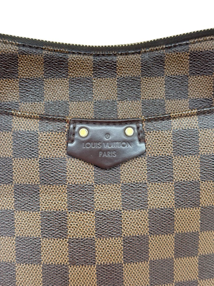 Louis Vuitton Brown Monogram 'South Bank Besace Damier Ebene' Crossbody Bag.