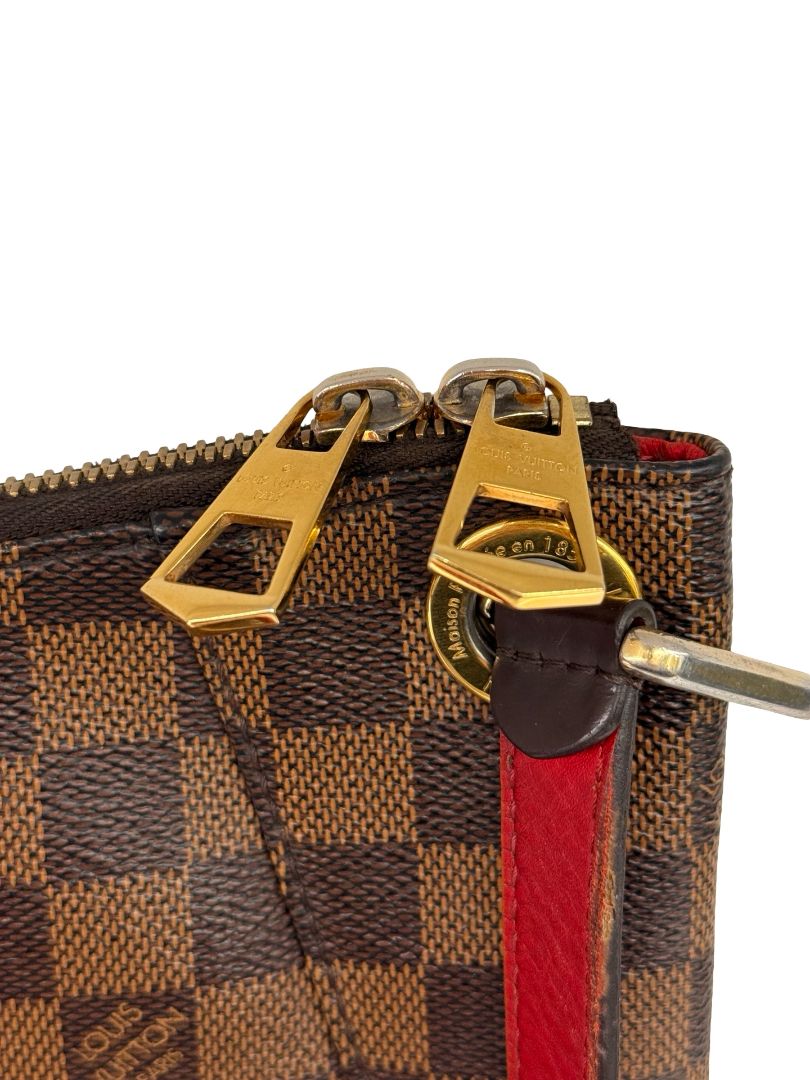 Louis Vuitton Brown Monogram 'South Bank Besace Damier Ebene' Crossbody Bag.