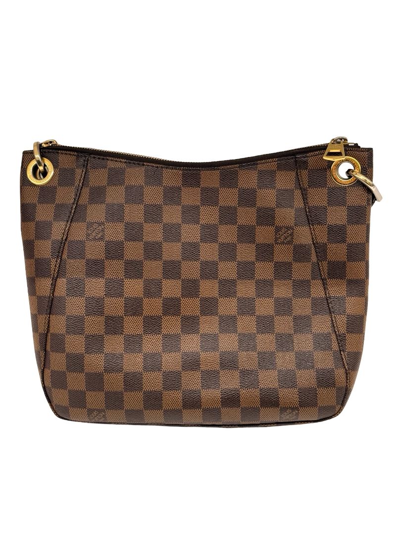 Louis Vuitton Brown Monogram 'South Bank Besace Damier Ebene' Crossbody Bag.