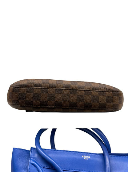 Louis Vuitton Brown Monogram 'South Bank Besace Damier Ebene' Crossbody Bag.