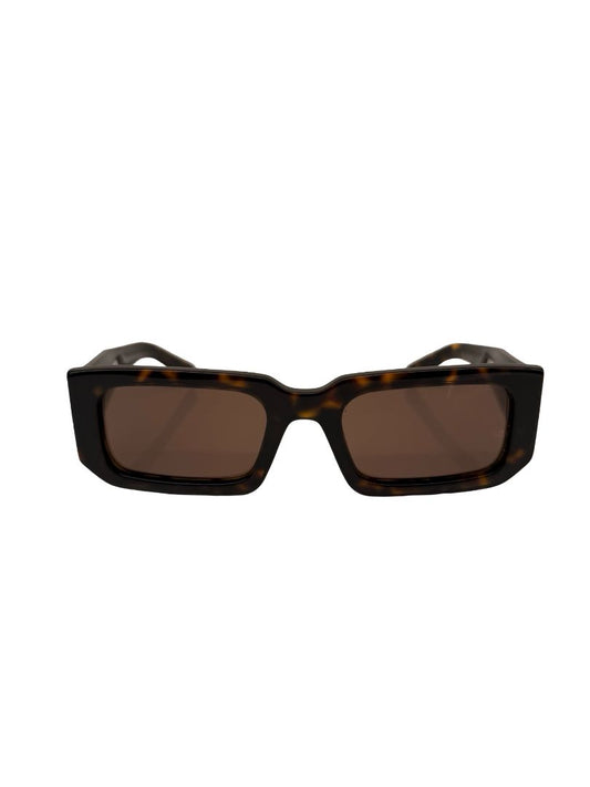 Prada Brown Tortoiseshell Rectangular Glasses.
