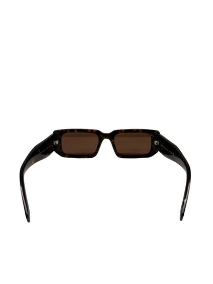 Prada Brown Tortoiseshell Rectangular Glasses.