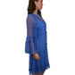 Lee Matthews Blue Sheer Flow Dress W Slip. Size: 10