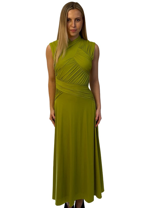 Rachel Gilbert Green 'Juniper' Ruched Sleeveless Maxi Dress. Size: S
