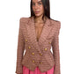 Balmain Blush 8-Button Tweed Jacket. Size: 40