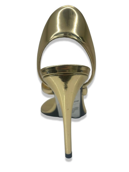 Alaia Gold Patent 'Infradito 90' Thong Pumps. Size: 38