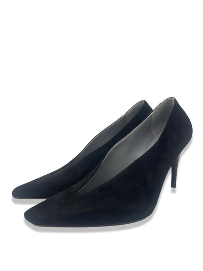 Balenciaga Black Suede 'Duchesse 90' Pumps. Size: 38