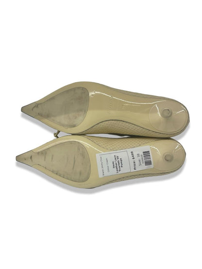 Jimmy Choo Cream Leather Lace 'Scarlett 50' Pumps. Size: 38