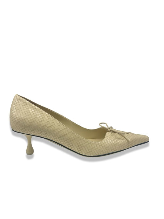 Jimmy Choo Cream Leather Lace 'Scarlett 50' Pumps. Size: 38