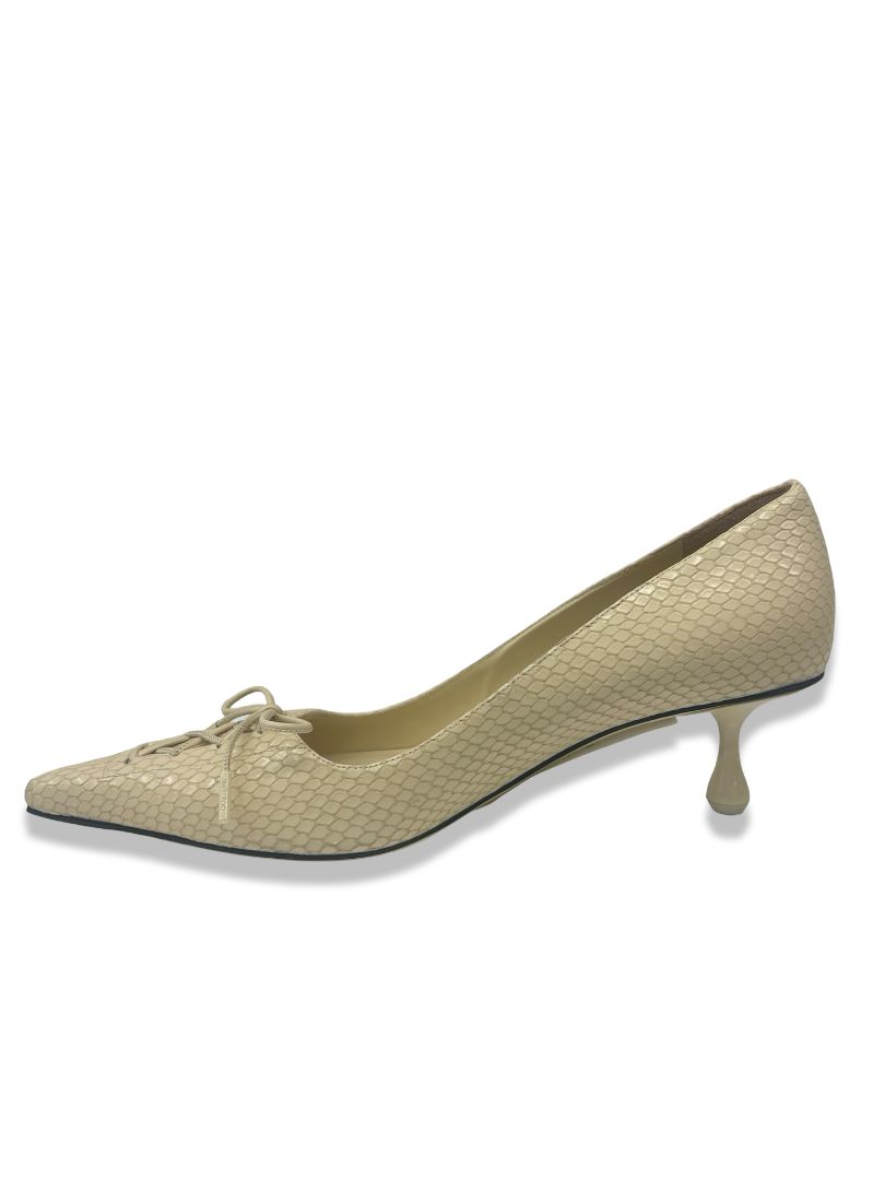 Jimmy Choo Cream Leather Lace 'Scarlett 50' Pumps. Size: 38