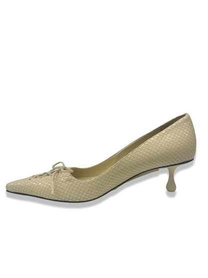 Jimmy Choo Cream Leather Lace 'Scarlett 50' Pumps. Size: 38