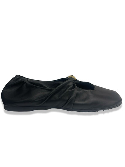 Loewe Black 'Pebble Soft Ballerina' Flats. Size: 38