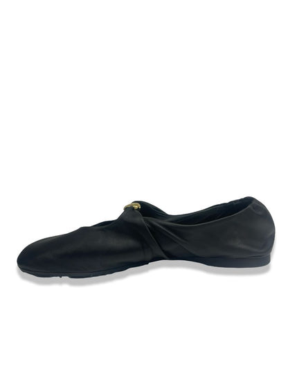 Loewe Black 'Pebble Soft Ballerina' Flats. Size: 38