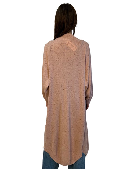 Flannel Pink Cashmere Long Cardigan. Size: M/L
