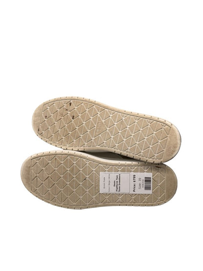 Prada Beige / White Platform 'Downtown' Leather Sneakers. Size: 39