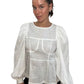 Joslin White Long Sleeve Round Neck Blouse. Size: 12