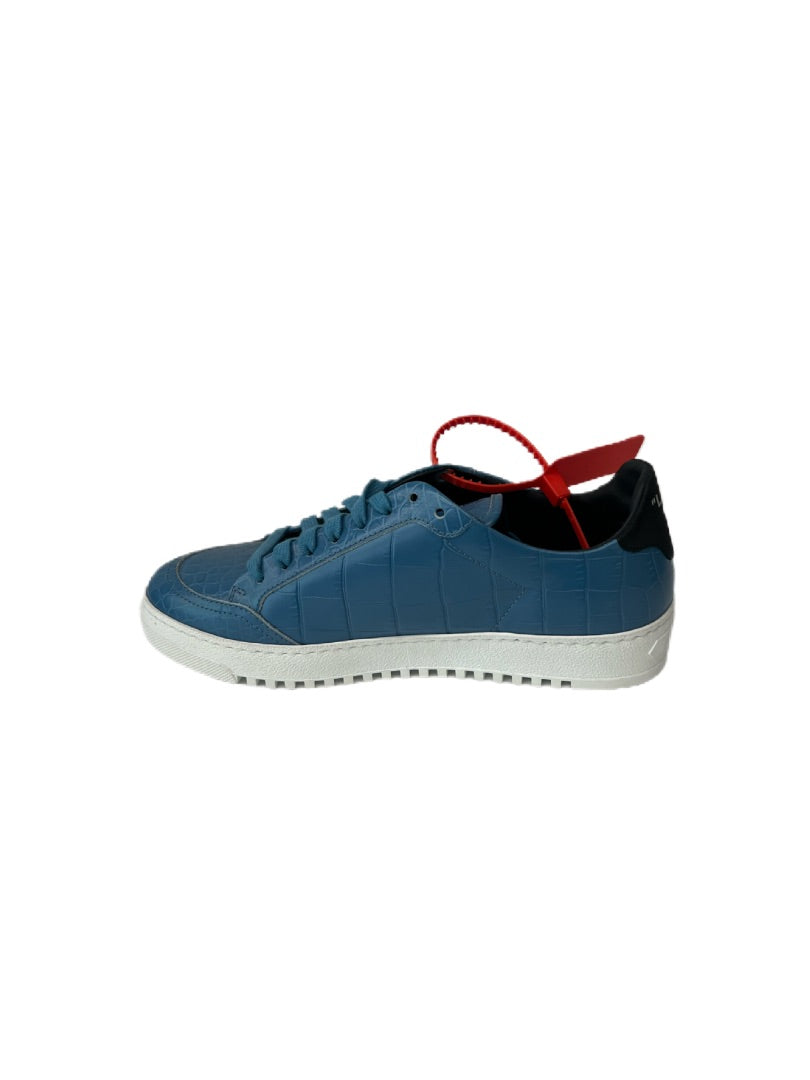 Off-White Blue Croc Embossed Sneakers w Arrows. Size: 37