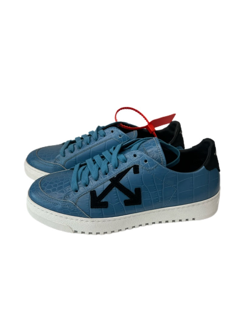 Off-White Blue Croc Embossed Sneakers w Arrows. Size: 37