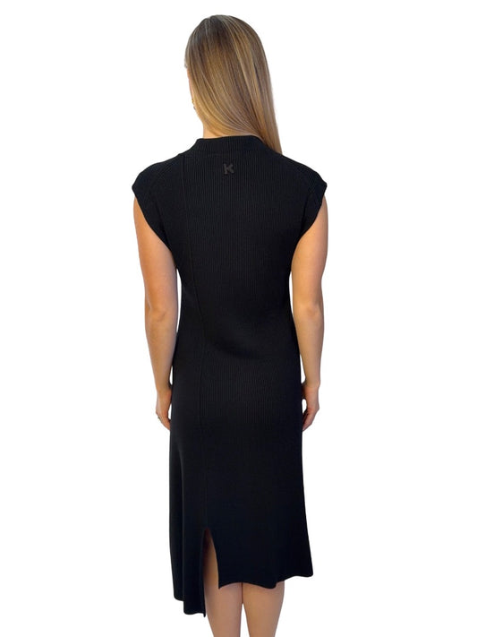 Kenzo Black Sleeveless Rib Knit Dress. Size: M