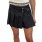 Prada Black Pleated Nylon Mini Skirt. Size: 38
