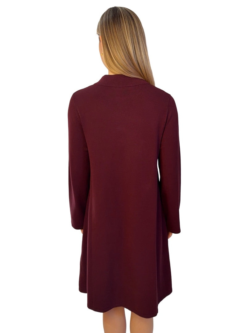Weekend MaxMara Burgundy Longsleeve Dress. Size: L