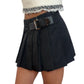 Prada Black Pleated Nylon Mini Skirt. Size: 38