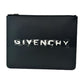 Givenchy Black Large Zipped Clutch w White Logo.