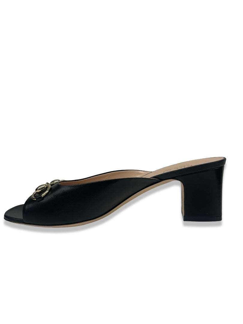 Gucci Black Block Heel Horsebit Mules. Size: 41
