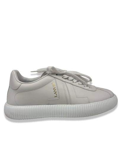 Lanvin White Glen Low-Top Calf Leather Sneaker. Size: 37