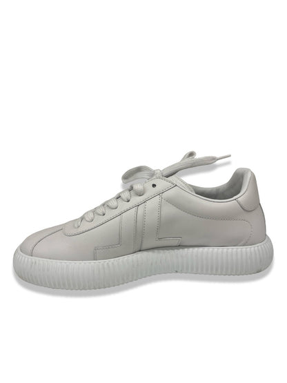 Lanvin White Glen Low-Top Calf Leather Sneaker. Size: 37