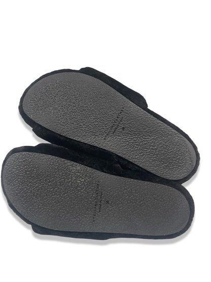 Stella McCartney Black Platform Faux Fur Slides. Size: 38