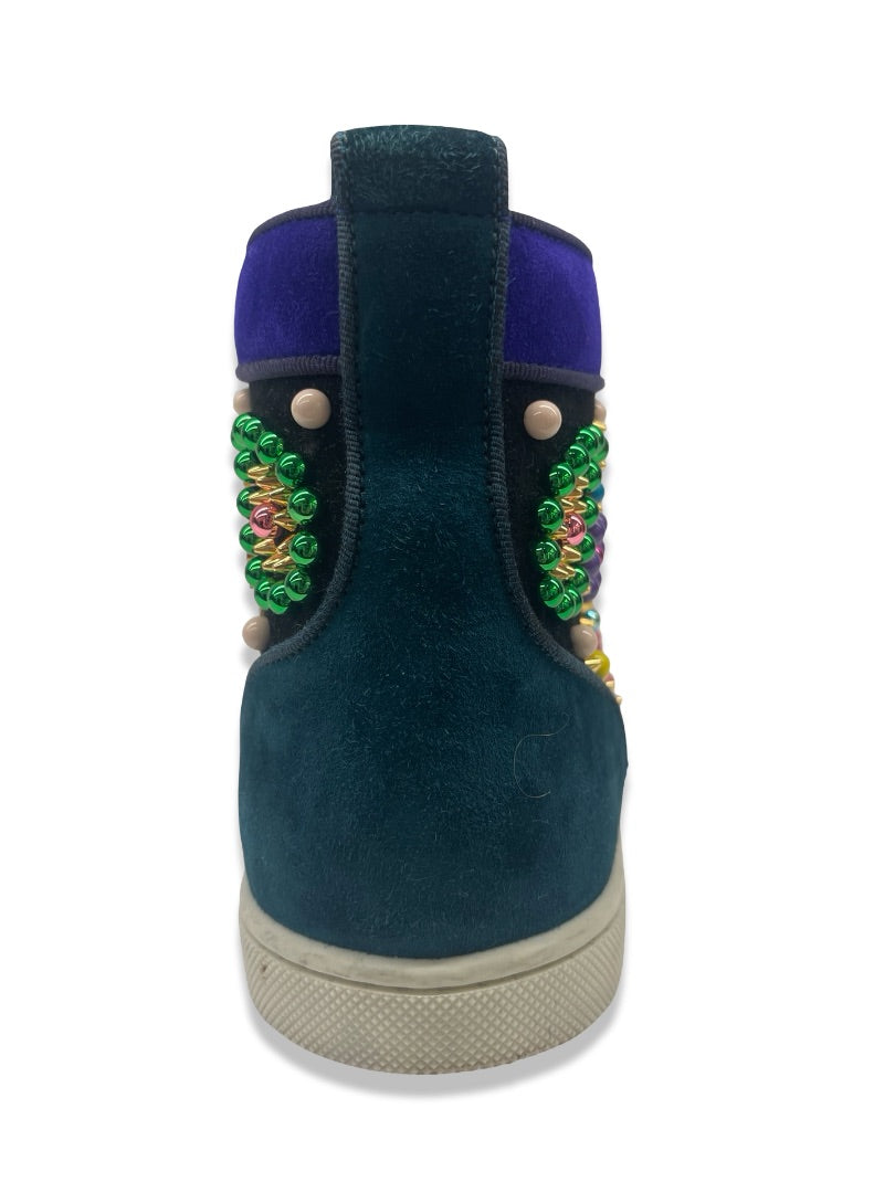 Christian Louboutin Multi-Colour Sneacandy Suede High Top Sneakers. Size: 39