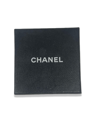 Chanel Silver CC Pink Crystal Stud Earrings.