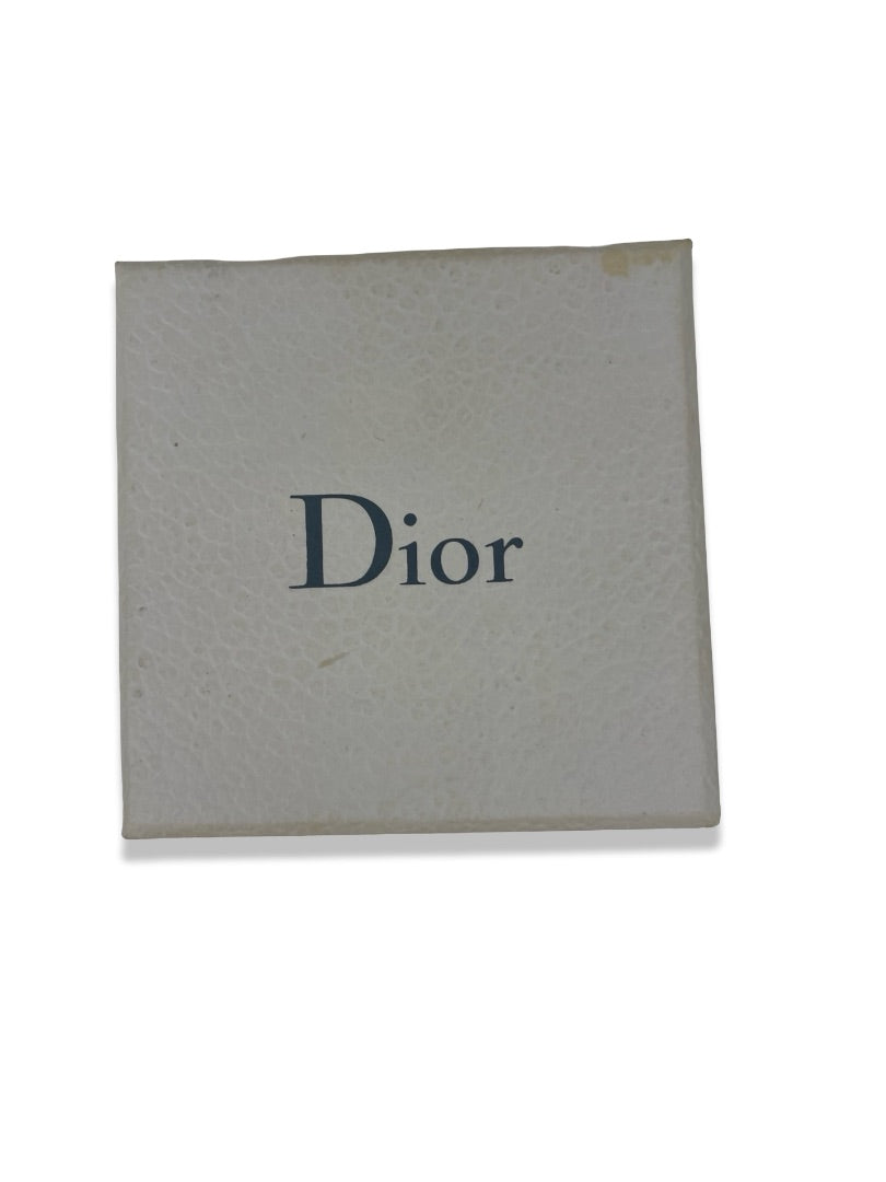Christian Dior Silver Oblique Crystal Hook Earrings.