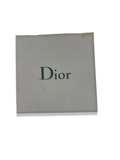 Christian Dior Silver Oblique Crystal Hook Earrings.