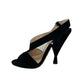 Prada Black Suede Cross Over Heels. Size: 38.5