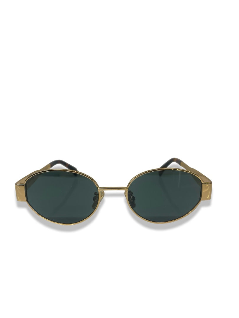 Celine Green Oval Lens Sunglasses
