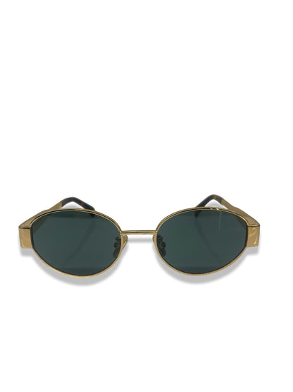 Celine Green Oval Lens Sunglasses