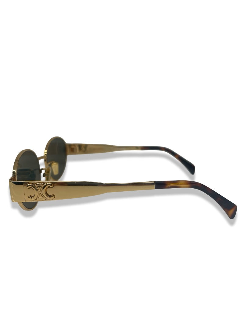 Celine Green Oval Lens Sunglasses