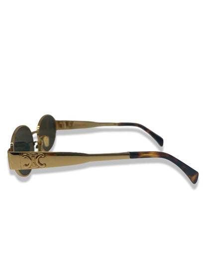 Celine Green Oval Lens Sunglasses