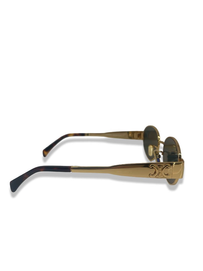 Celine Green Oval Lens Sunglasses