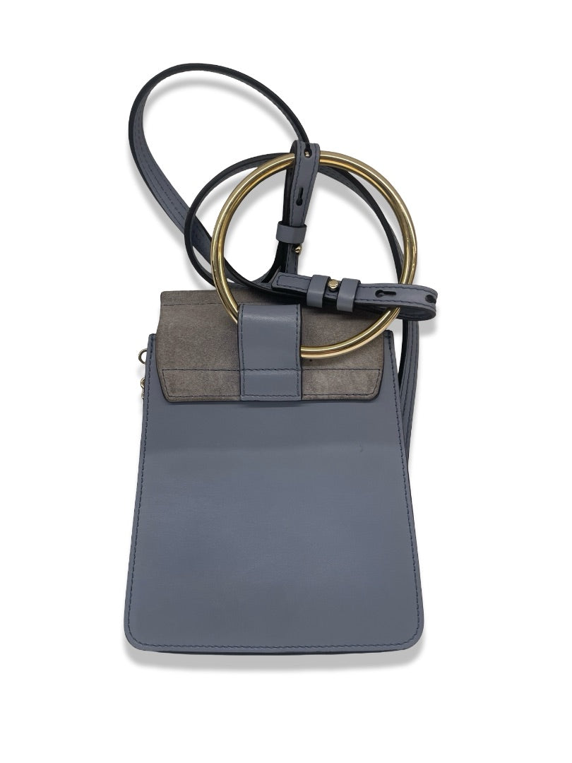 Chloe Blue / Grey Faye Bracelet Mini Crossbody Bag.