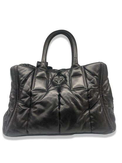 Prada Black Nappa Leather Bomber Tote.
