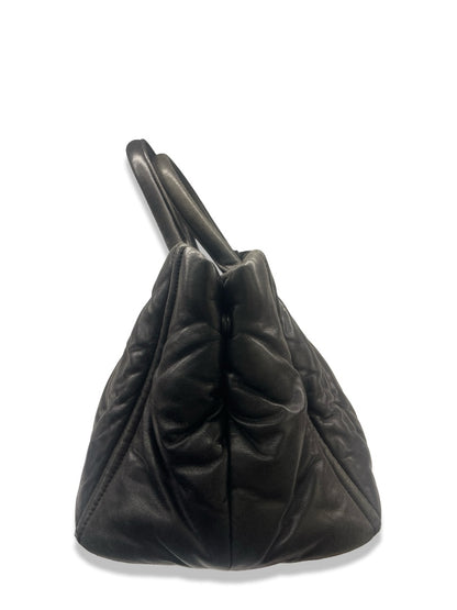 Prada Black Nappa Leather Bomber Tote.